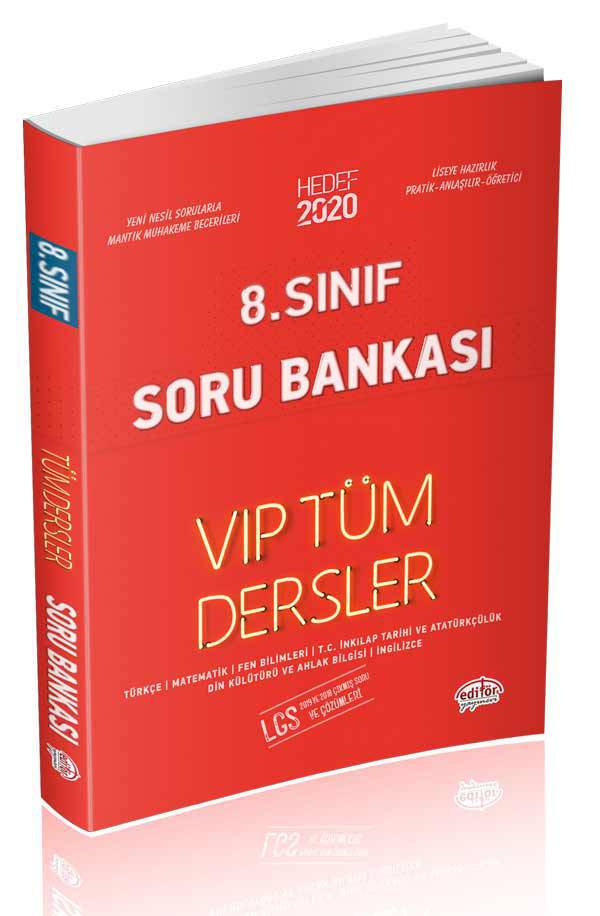 EDİTÖR 8.SINIF VIP TÜM DERSLER SORU BANKASI